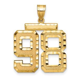 14k Yellow Gold, Varsity Collection, Large D/C Pendant Number 98
